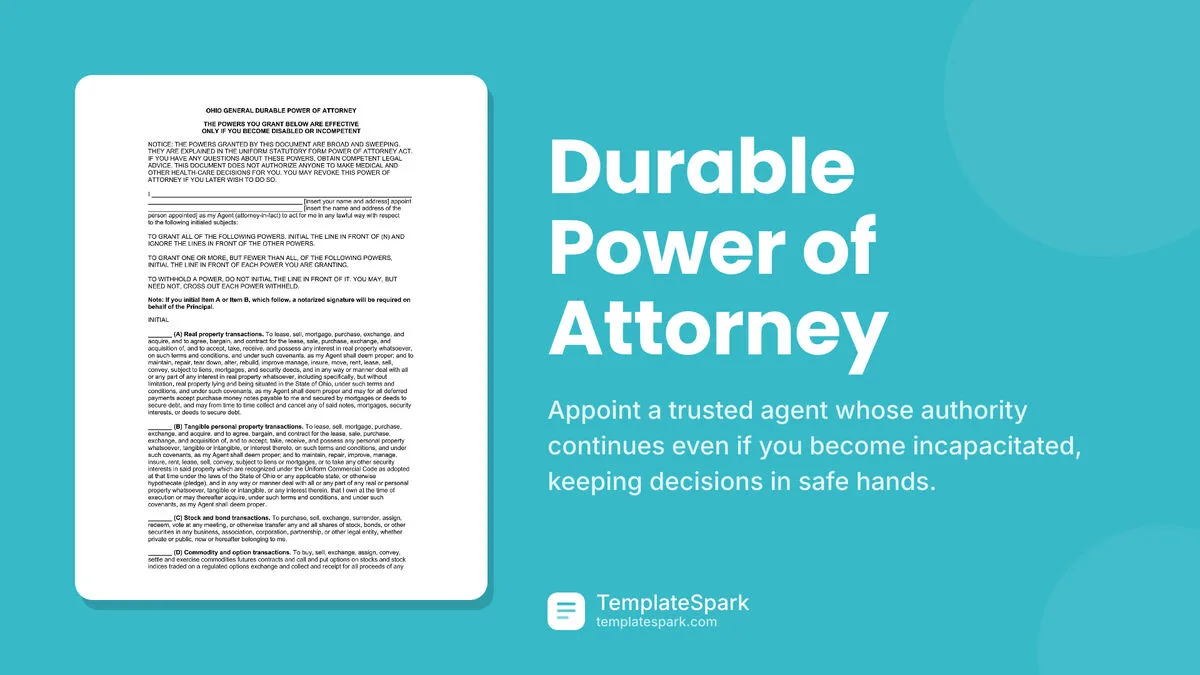 Durable Power of Attorney Durable Power of Attorney