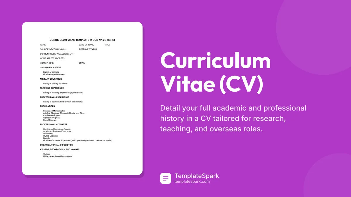 Curriculum Vitae (CV) Curriculum Vitae (CV)