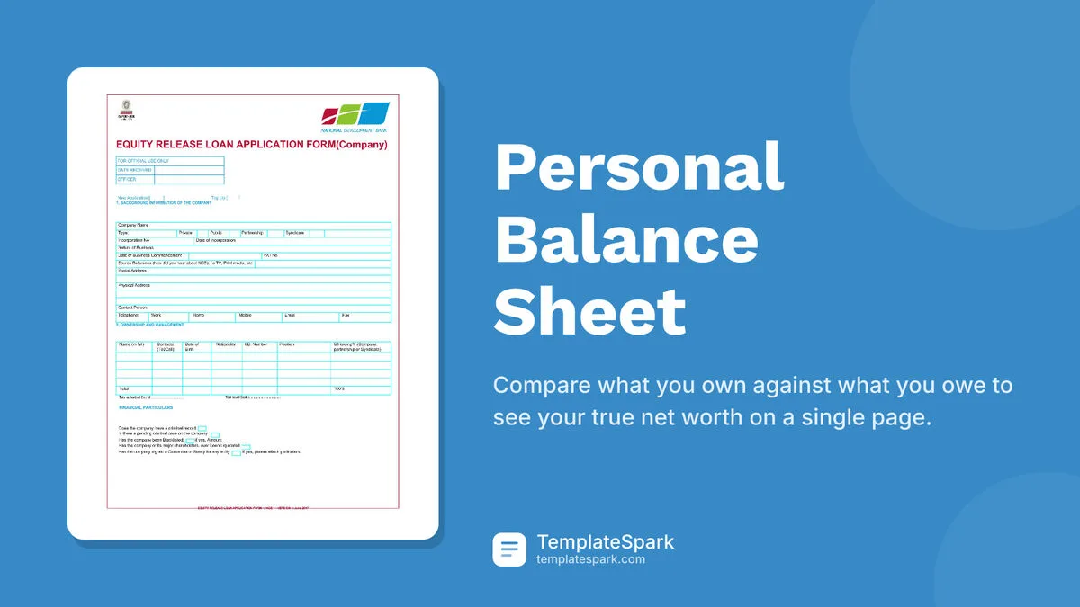 Personal Balance Sheet Personal Balance Sheet