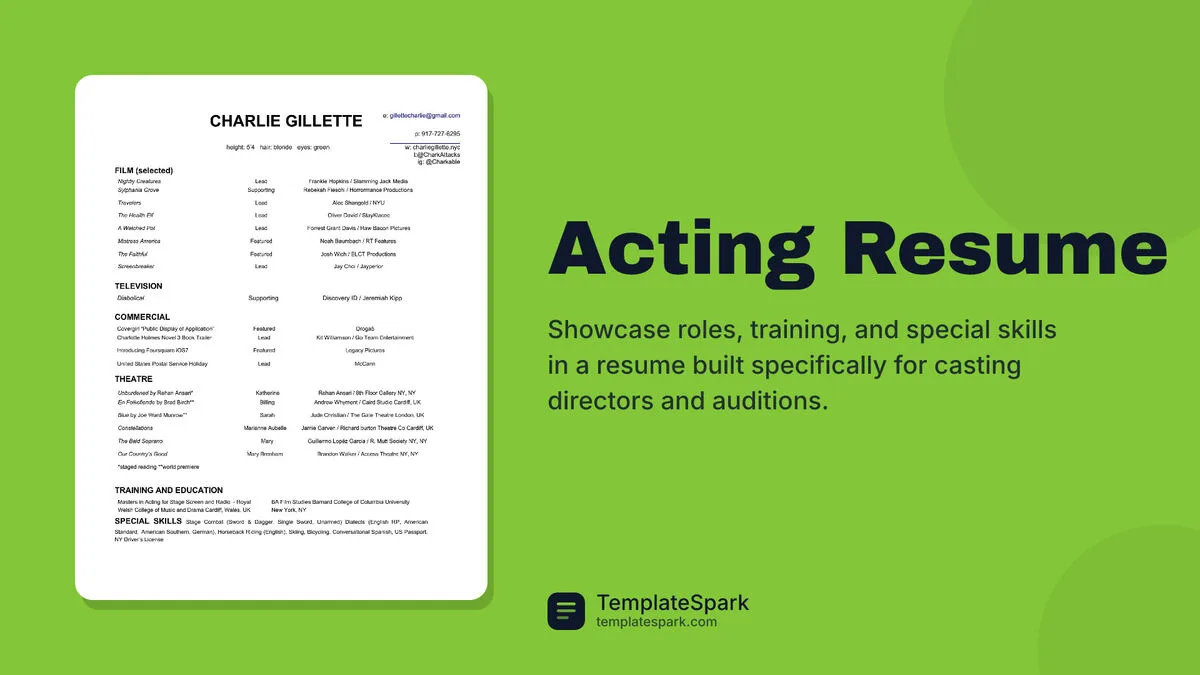 Acting Resume Acting Resume
