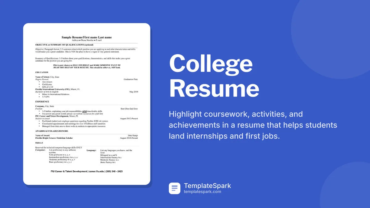 College Resume College Resume