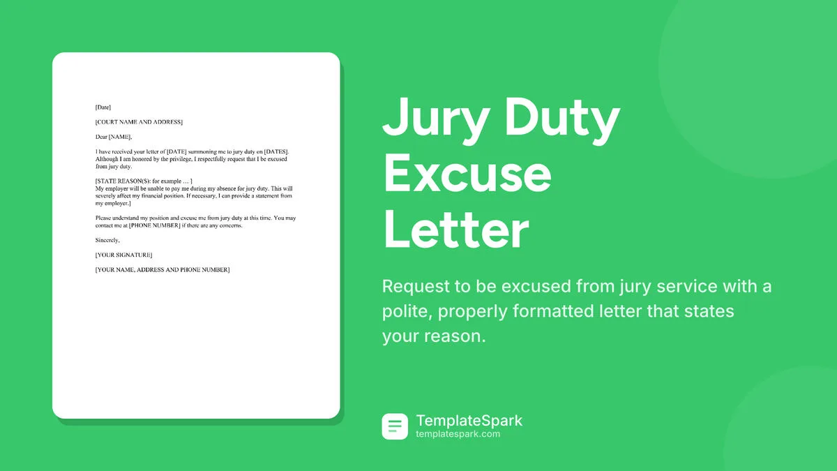 Jury Duty Excuse Letter Jury Duty Excuse Letter