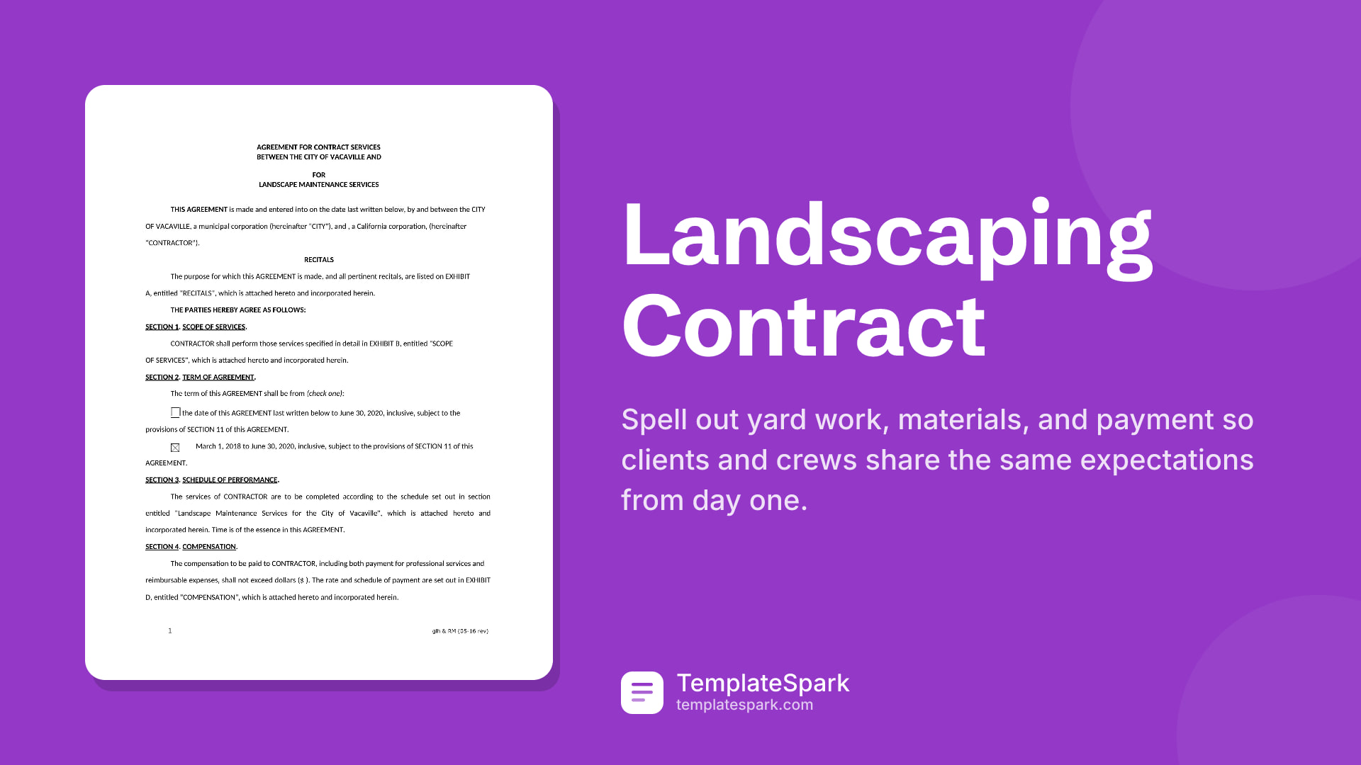 Landscaping Contract