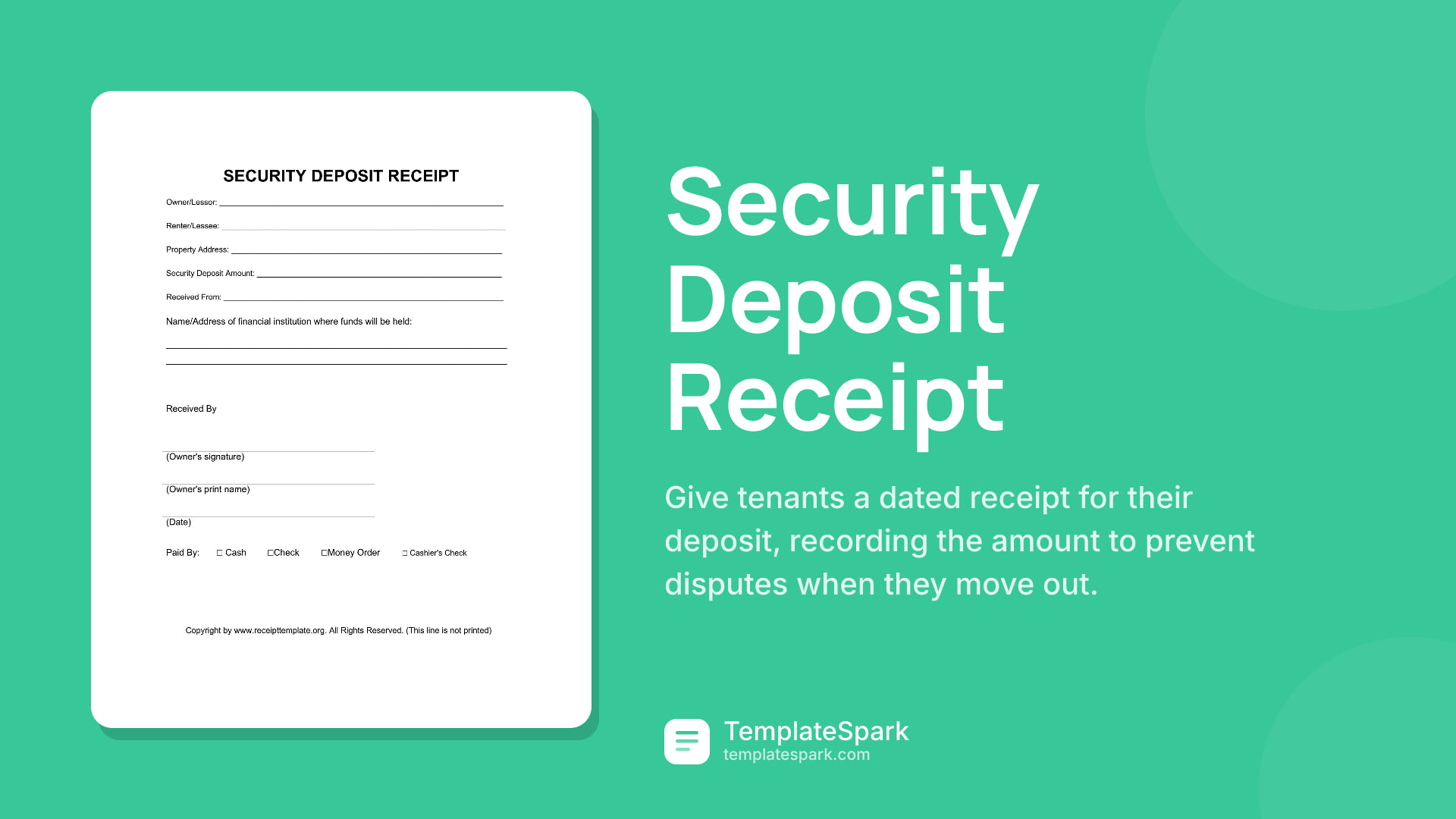 Security Deposit Receipt