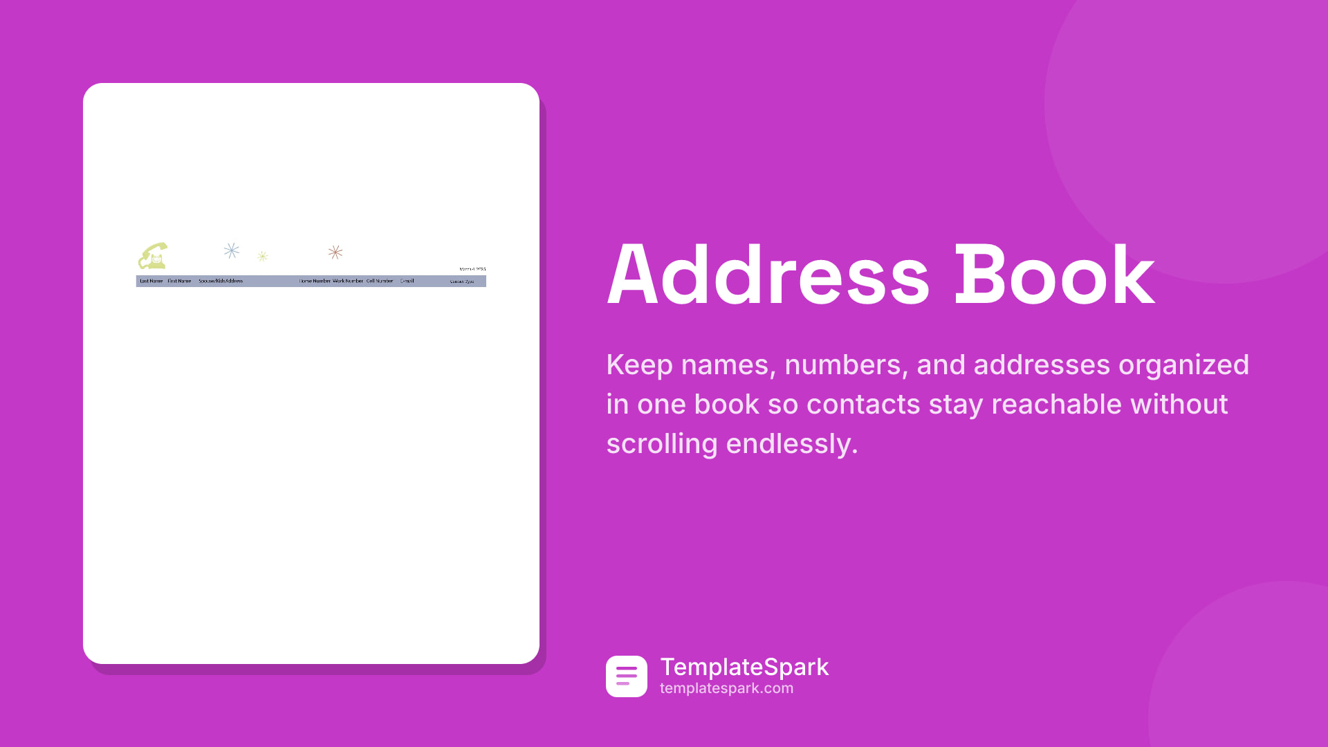 Address Book preview