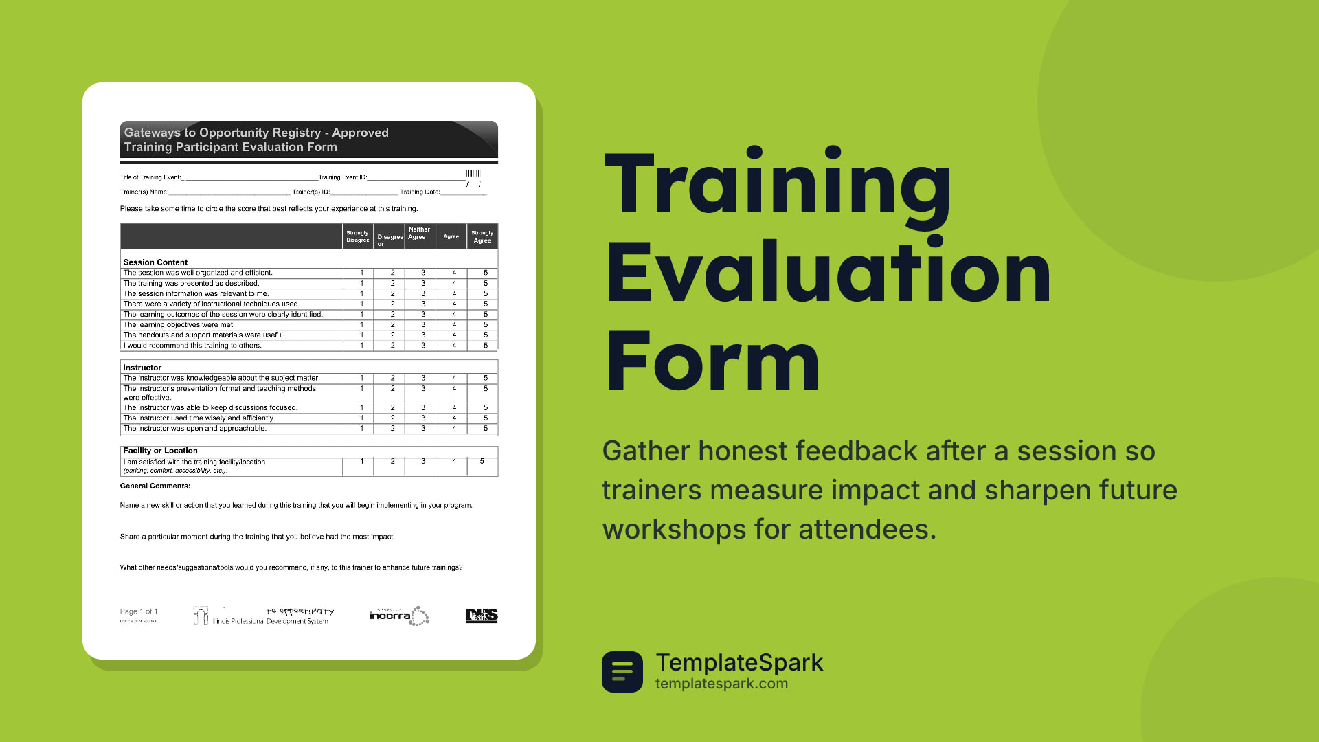 Training Evaluation Form preview
