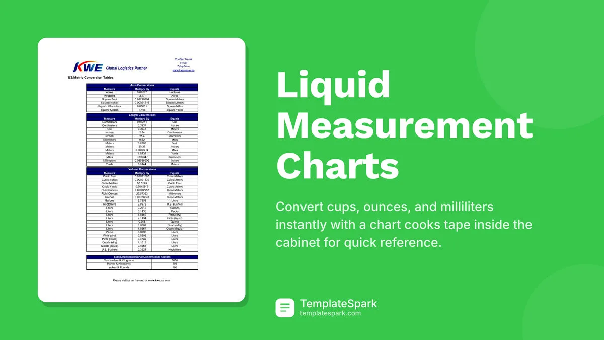 Liquid Measurement Charts