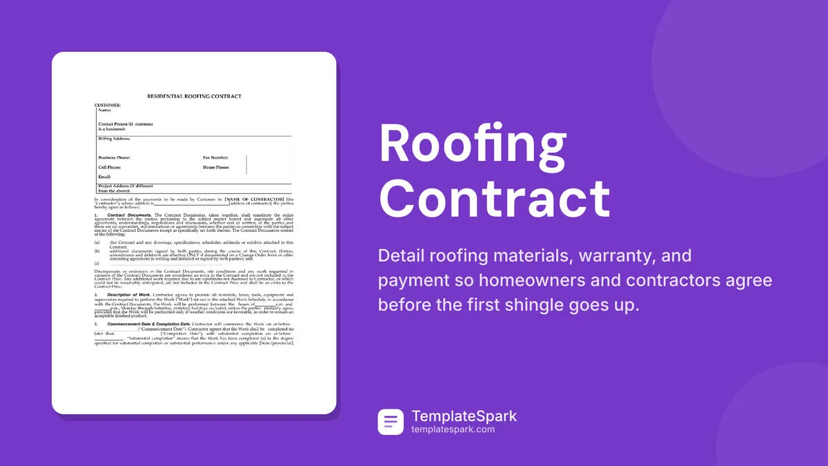 Roofing Contract Roofing Contract