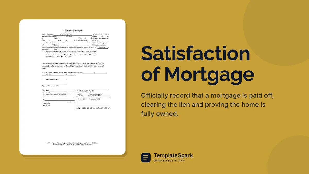 Satisfaction of Mortgage Satisfaction of Mortgage