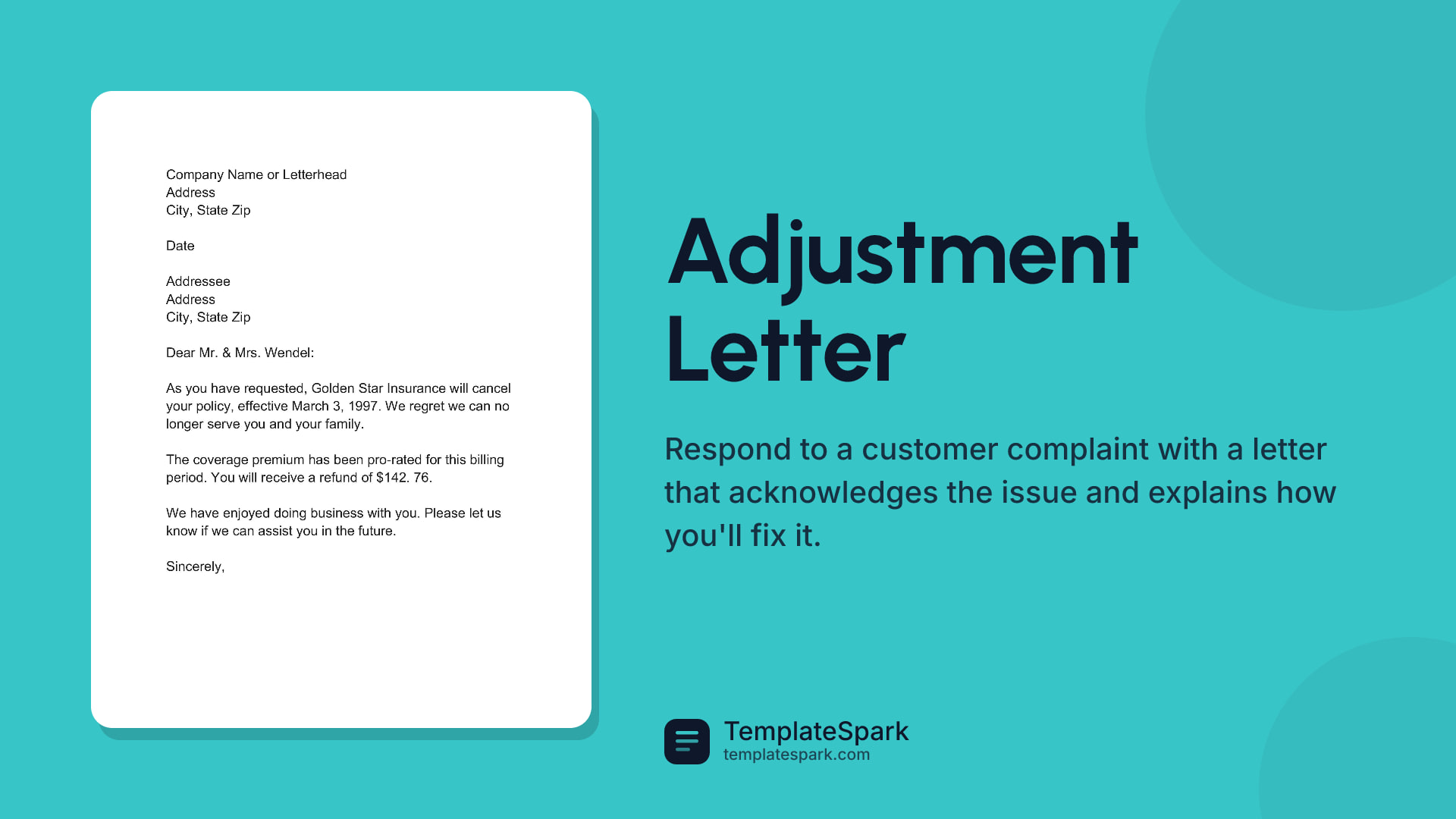 Adjustment Letter