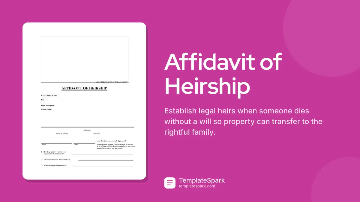 Affidavit of Heirship Affidavit of Heirship