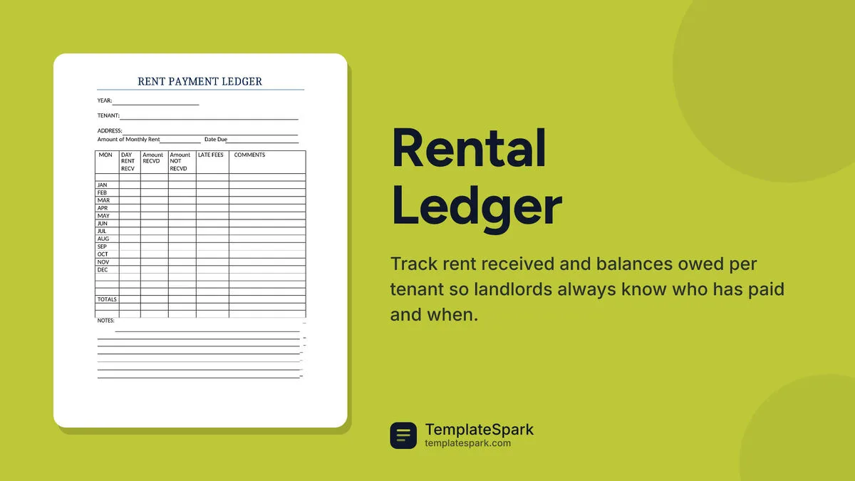 Rental Ledger Rental Ledger