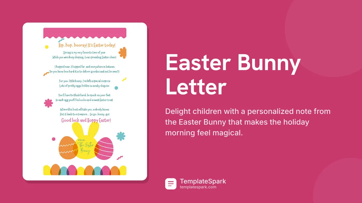 Easter Bunny Letter Easter Bunny Letter