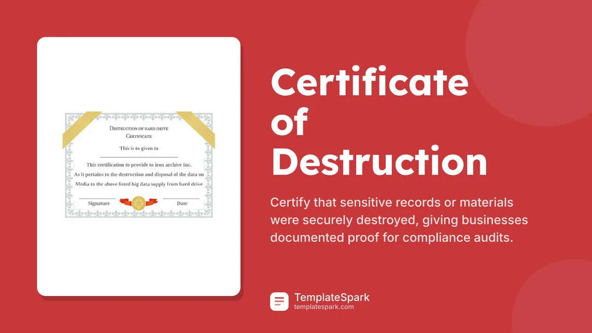 Certificate of Destruction