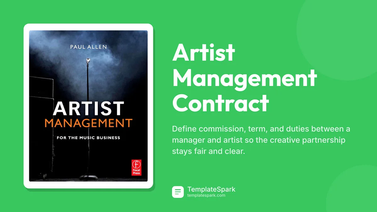 Artist Management Contract Artist Management Contract