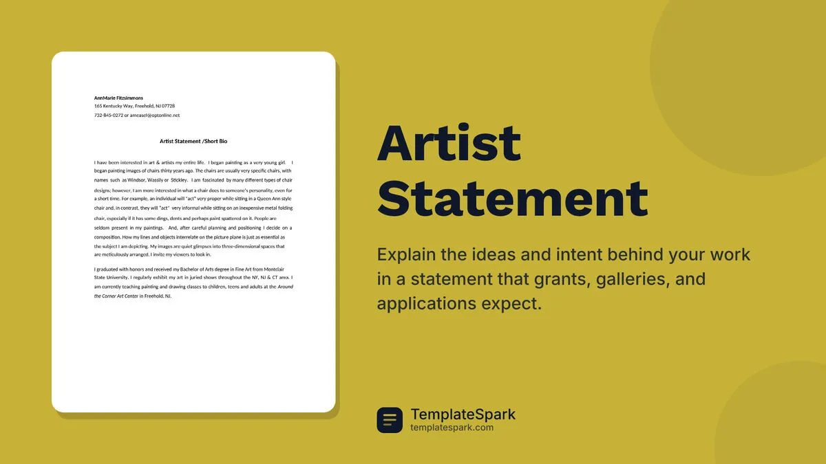 Artist Statement Artist Statement