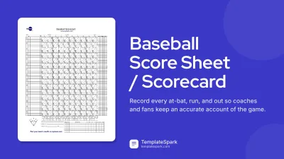 Baseball Score Sheet / Scorecard