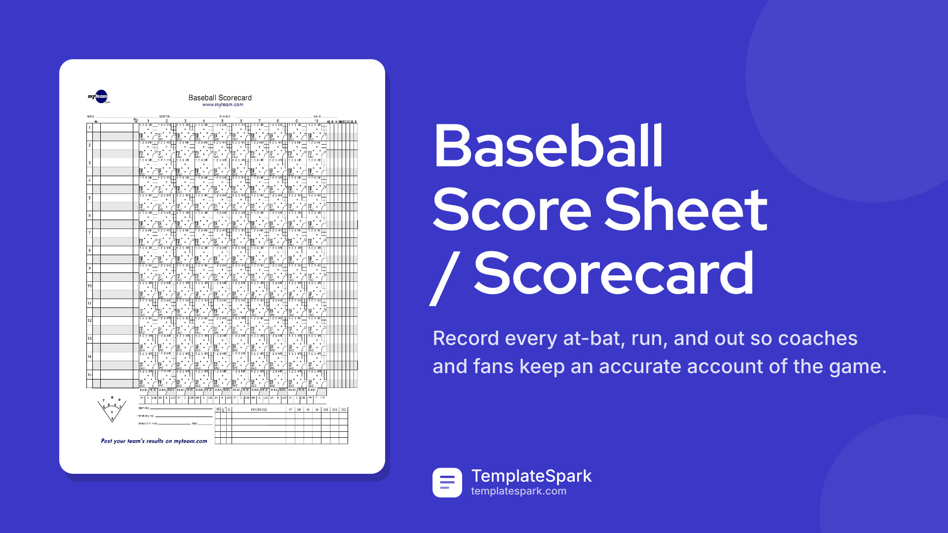 Baseball Score Sheet / Scorecard