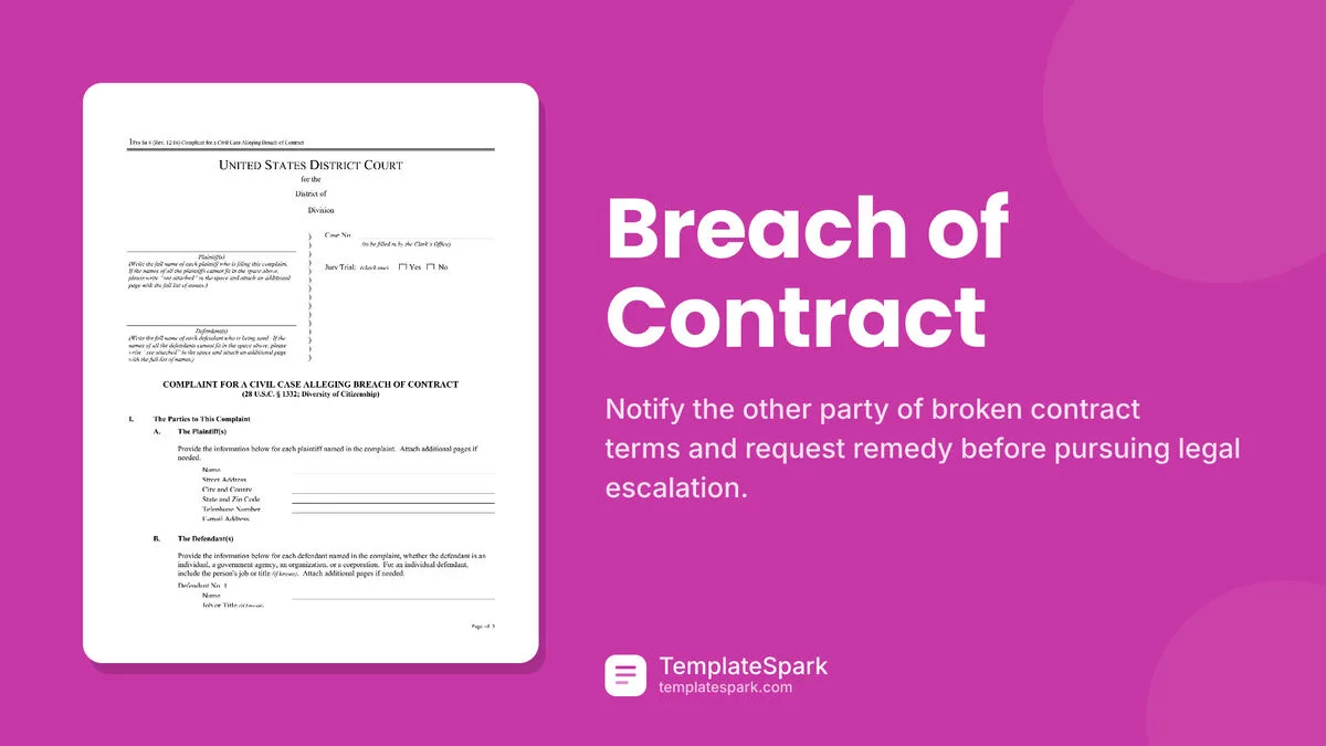 Breach of Contract Breach of Contract