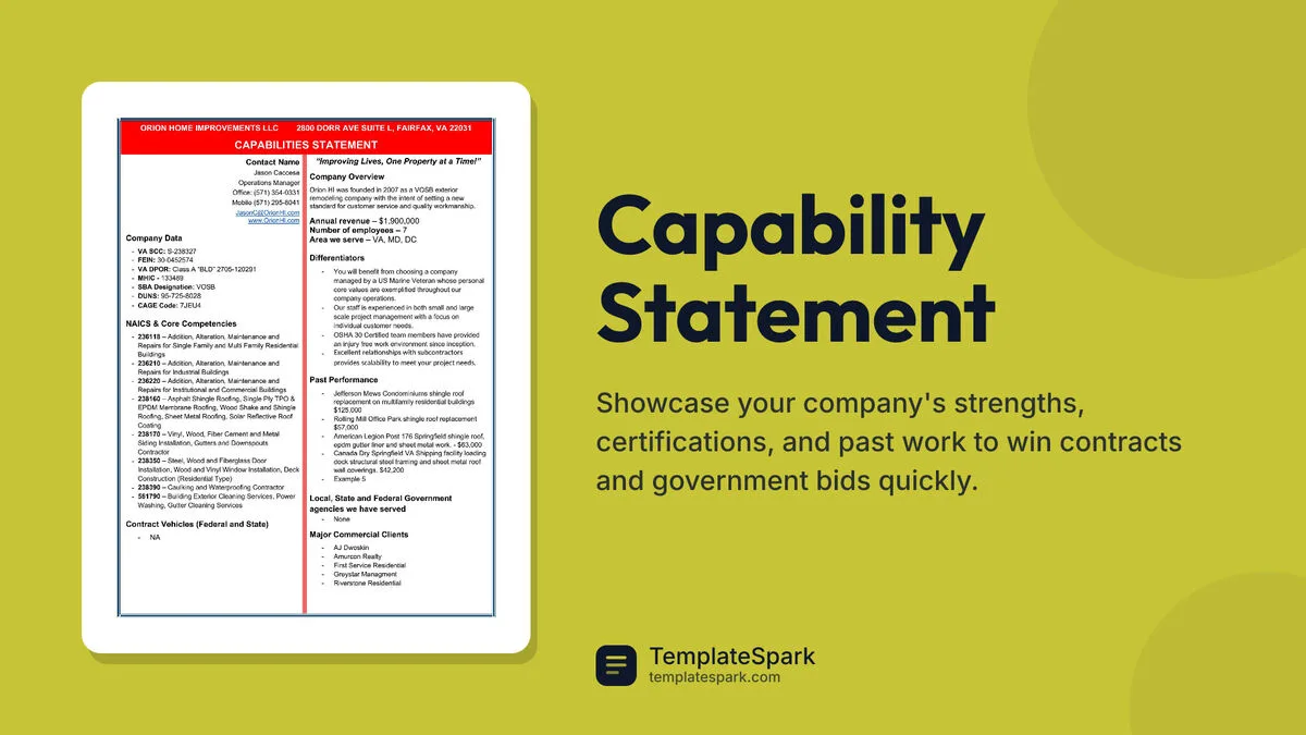 Capability Statement Capability Statement