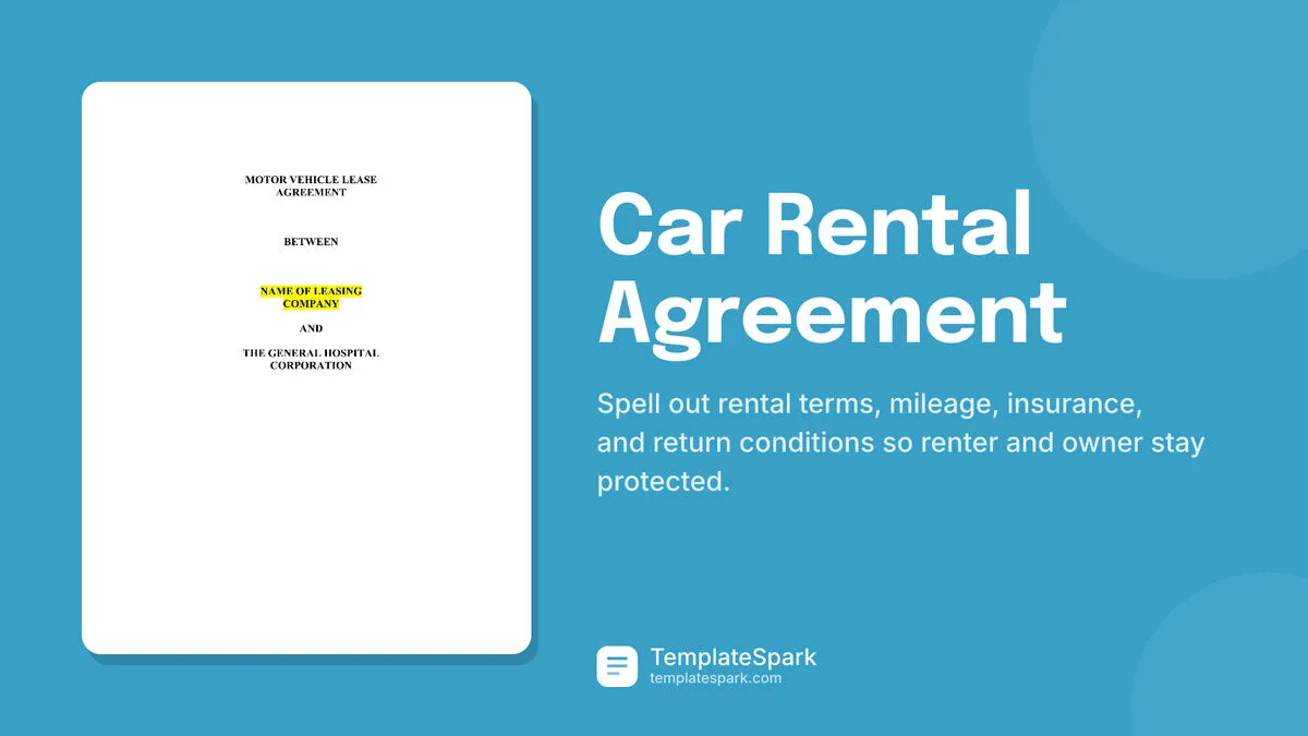 Car Rental Agreement Car Rental Agreement