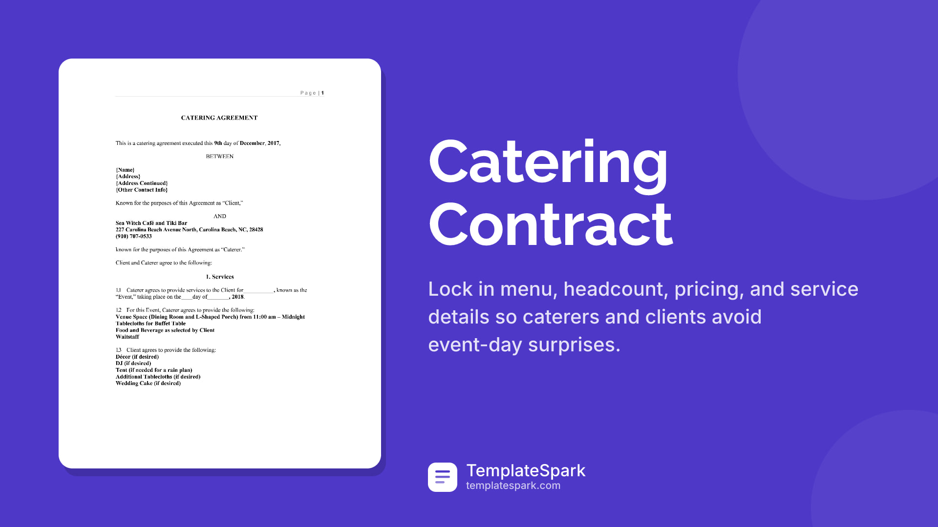 Catering Contract