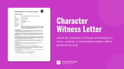Character Witness Letter