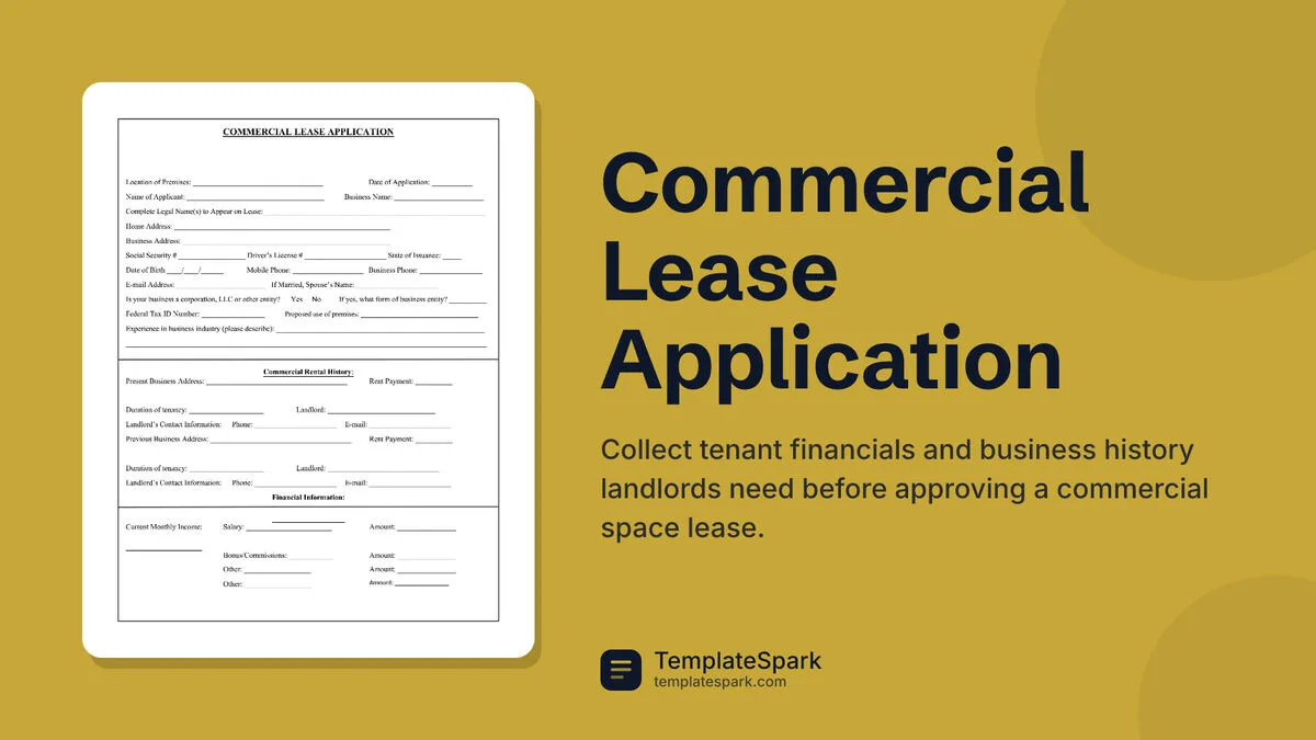 Commercial Lease Application Commercial Lease Application