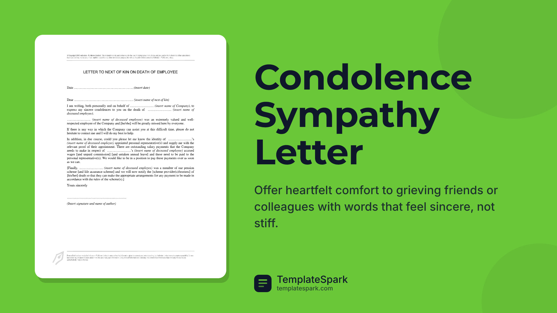 Condolence Sympathy Letter
