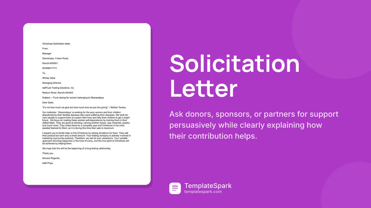 Solicitation Letter