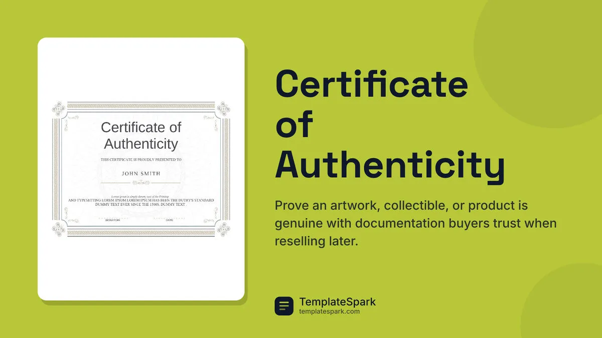 Certificate of Authenticity Certificate of Authenticity