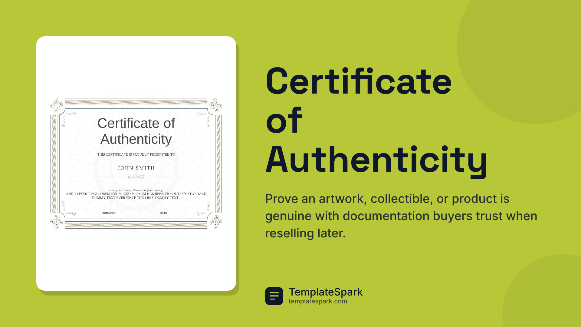 Certificate of Authenticity