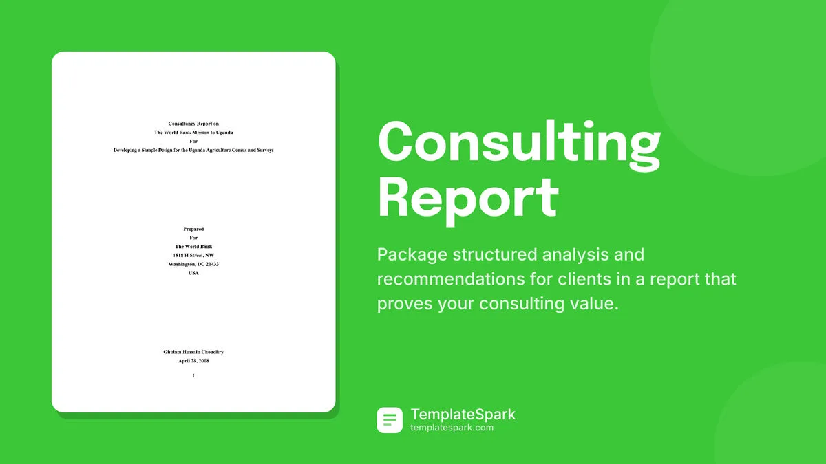Consulting Report Consulting Report