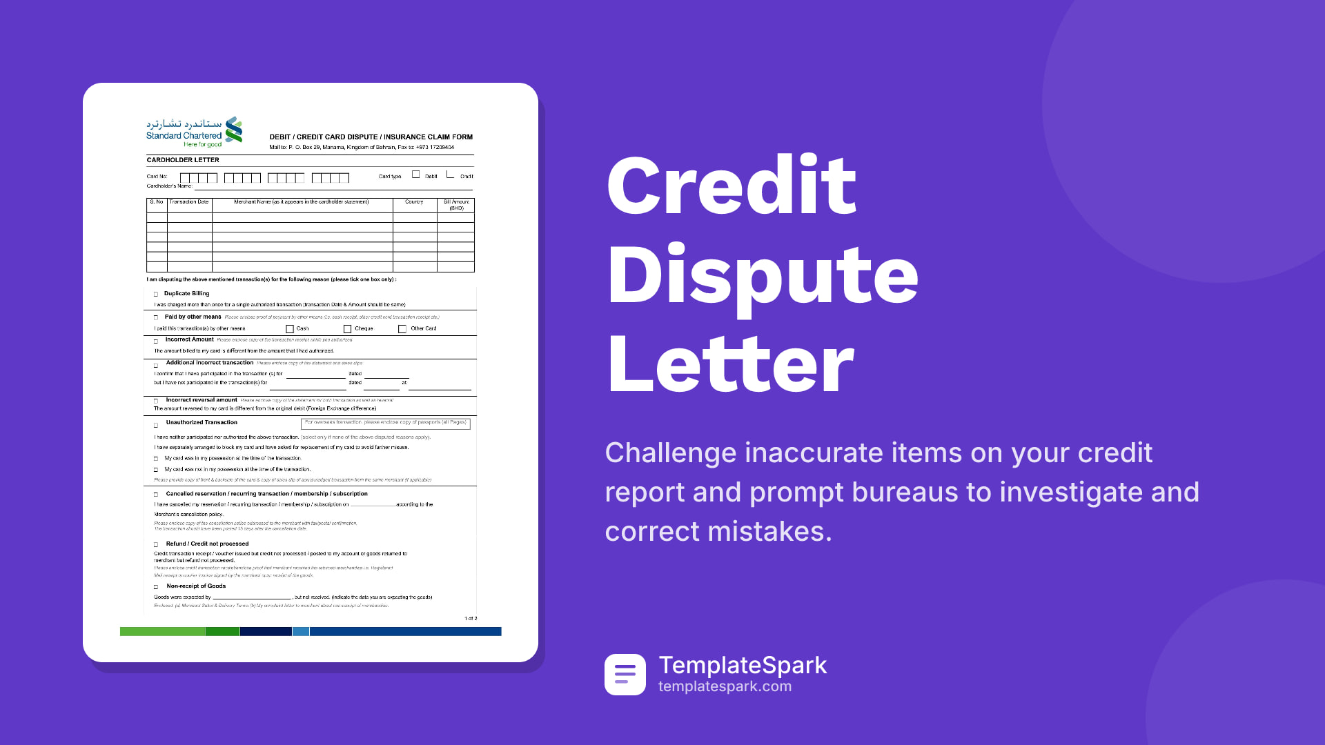 Credit Dispute Letter