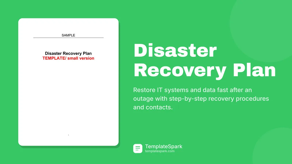 Disaster Recovery Plan Disaster Recovery Plan