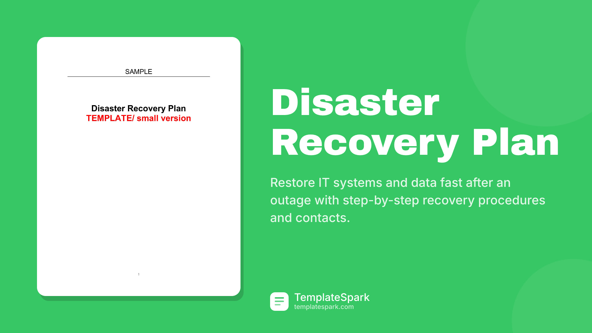 Disaster Recovery Plan