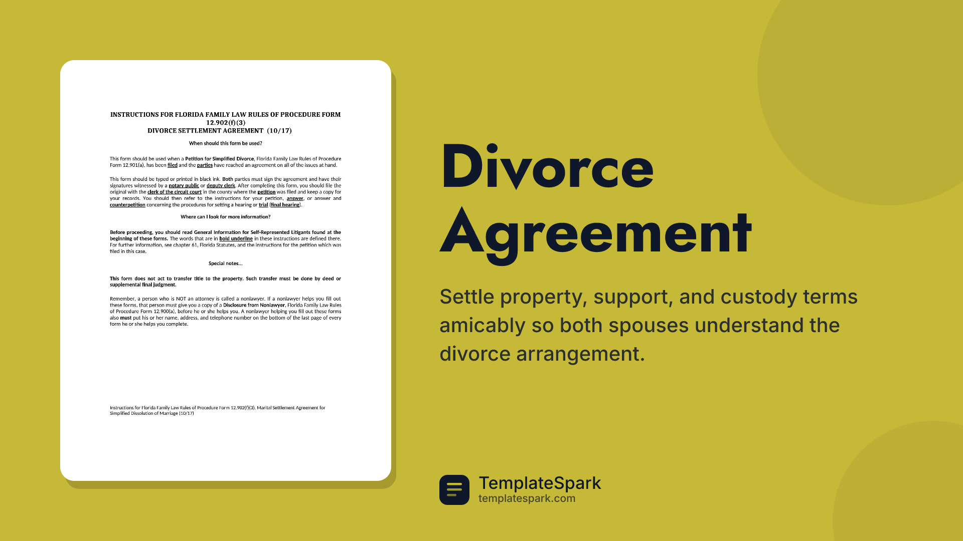Divorce Agreement preview