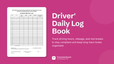 Driver' Daily Log Book