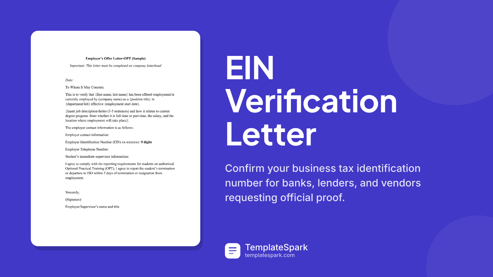 EIN Verification Letter preview