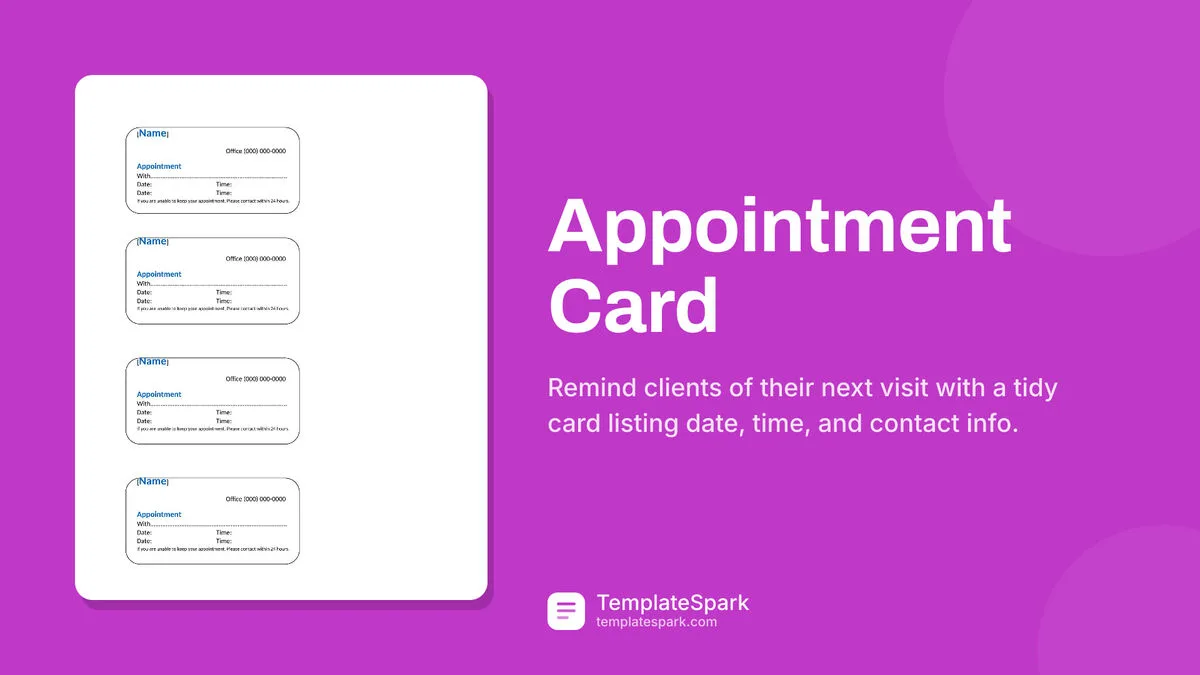 Appointment Card Appointment Card