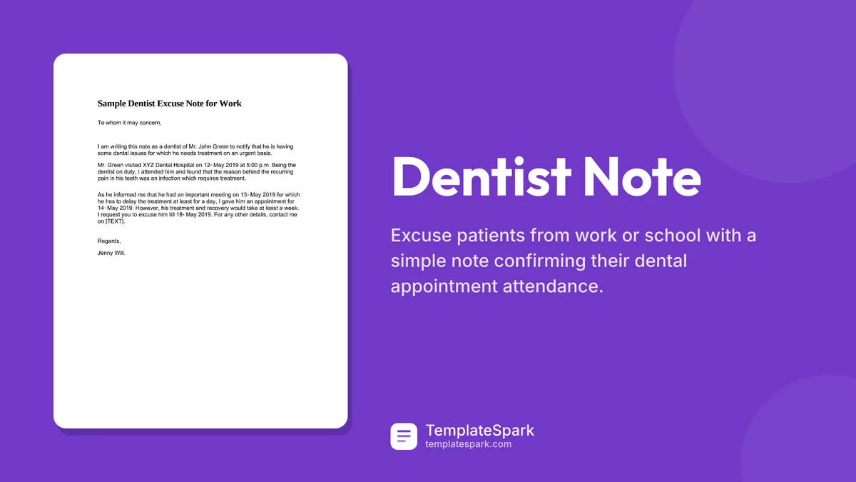 Dentist Note Dentist Note