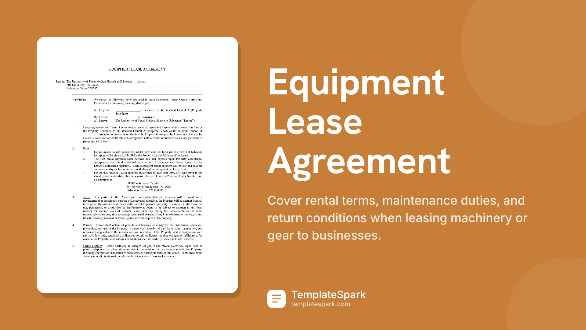 Equipment Lease Agreement