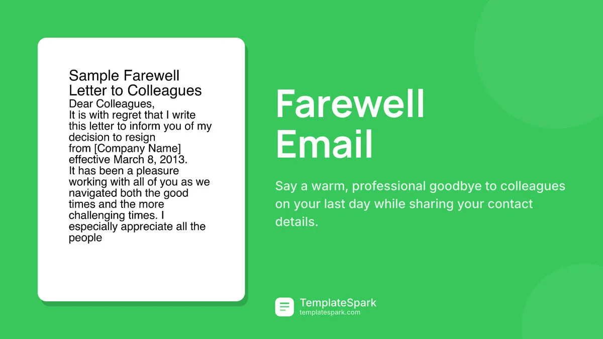 Farewell Email Farewell Email
