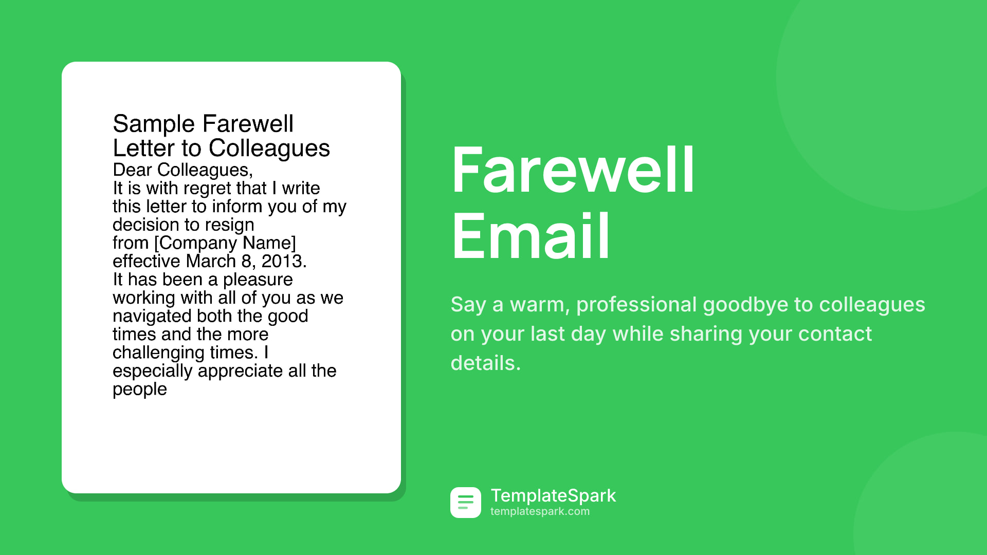 Farewell Email preview