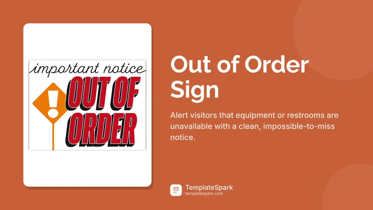 Out of Order Sign Out of Order Sign