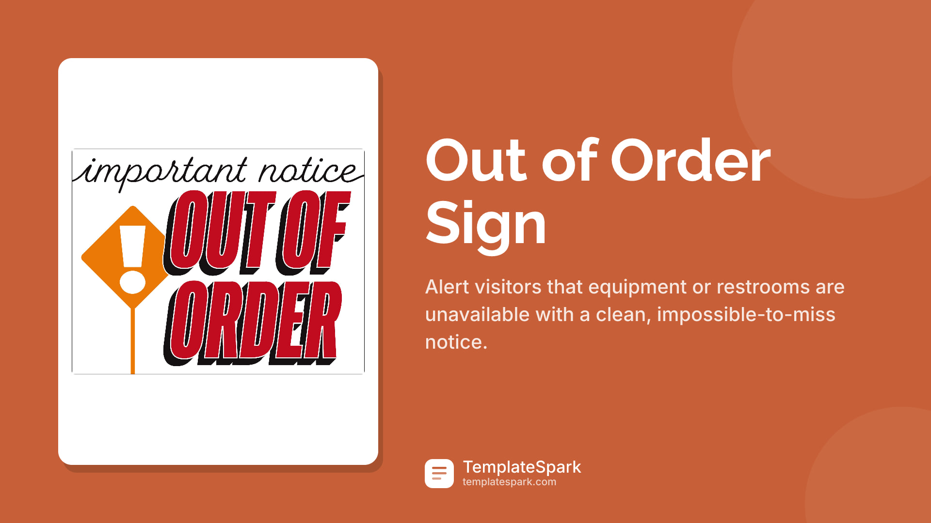Out of Order Sign