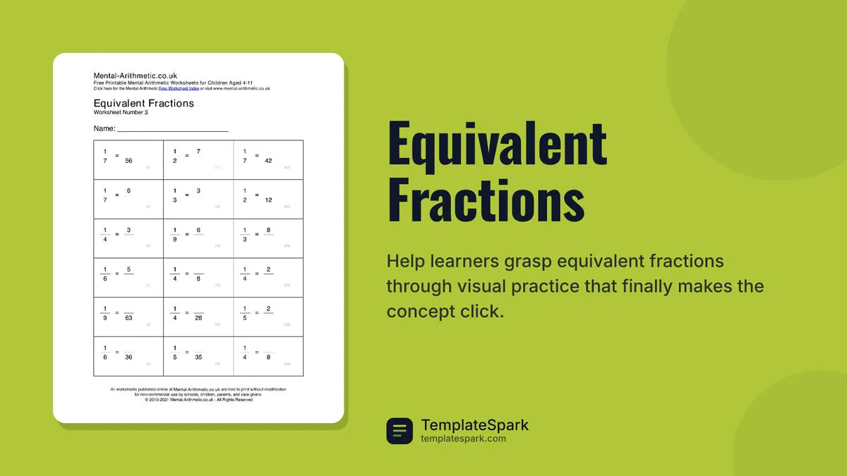Equivalent Fractions Equivalent Fractions
