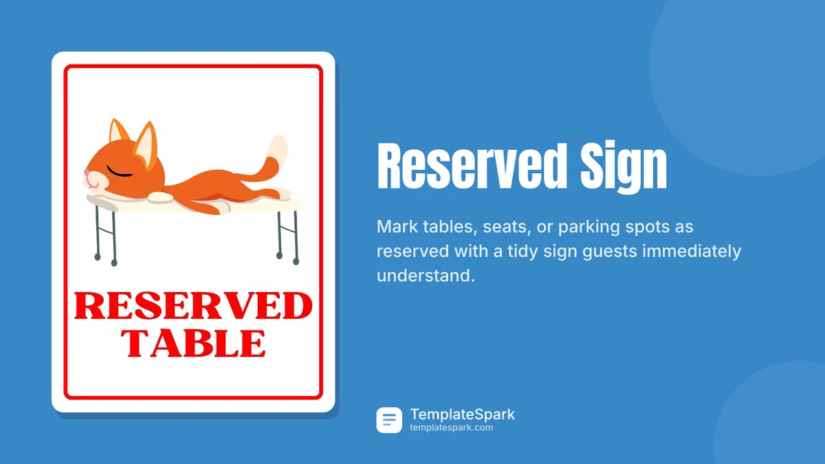 Reserved Sign Reserved Sign
