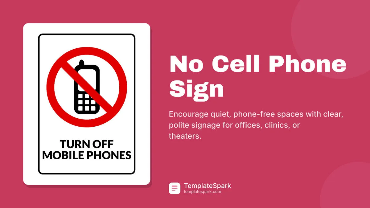 No Cell Phone Sign No Cell Phone Sign
