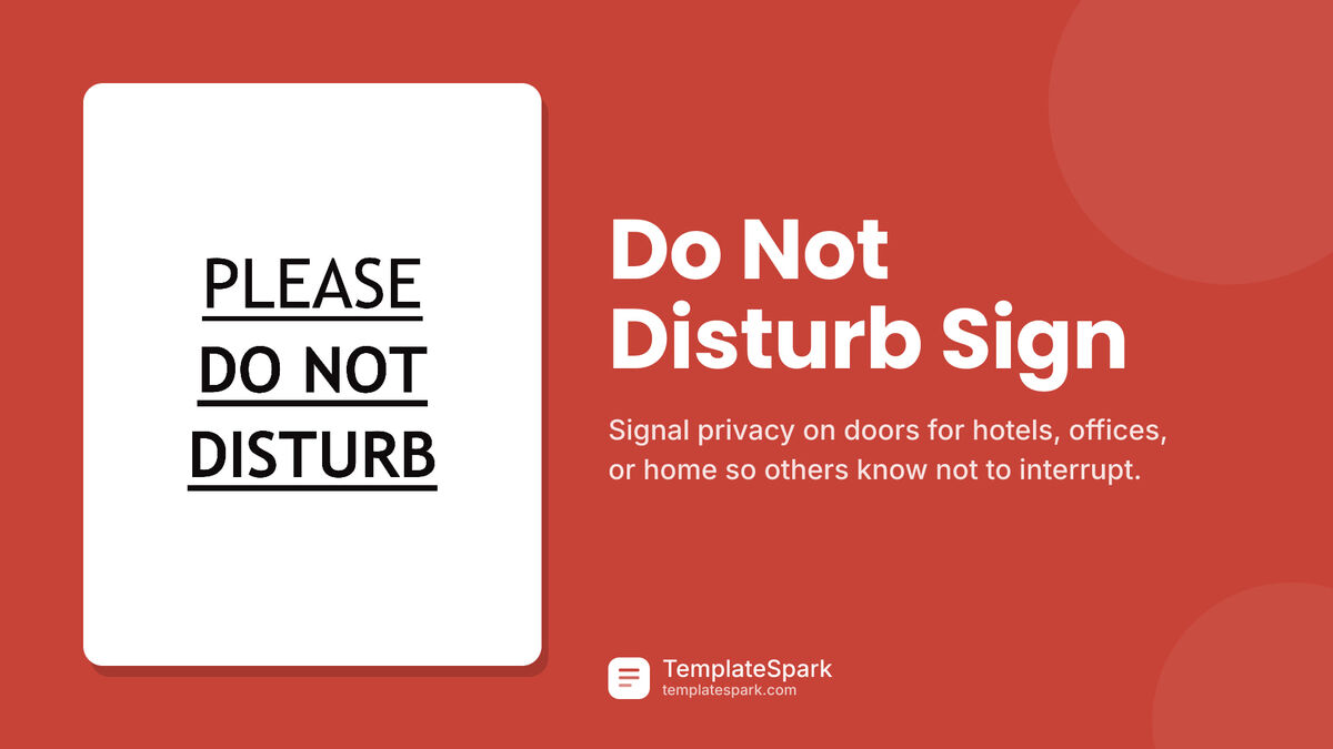 Do Not Disturb Sign preview